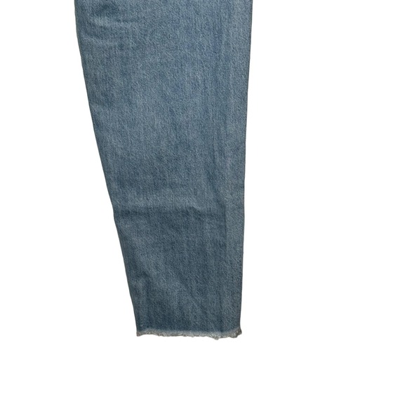 Riot Misguided Jeans High-Rise Mom Ripped Knee Ankle Destroyed Denim Blue Medium - Picture 5 of 11